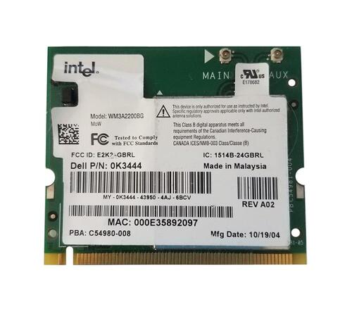 Networking>Ethernet / Network / Wireless Cards - Dell - K3444 - Open Box