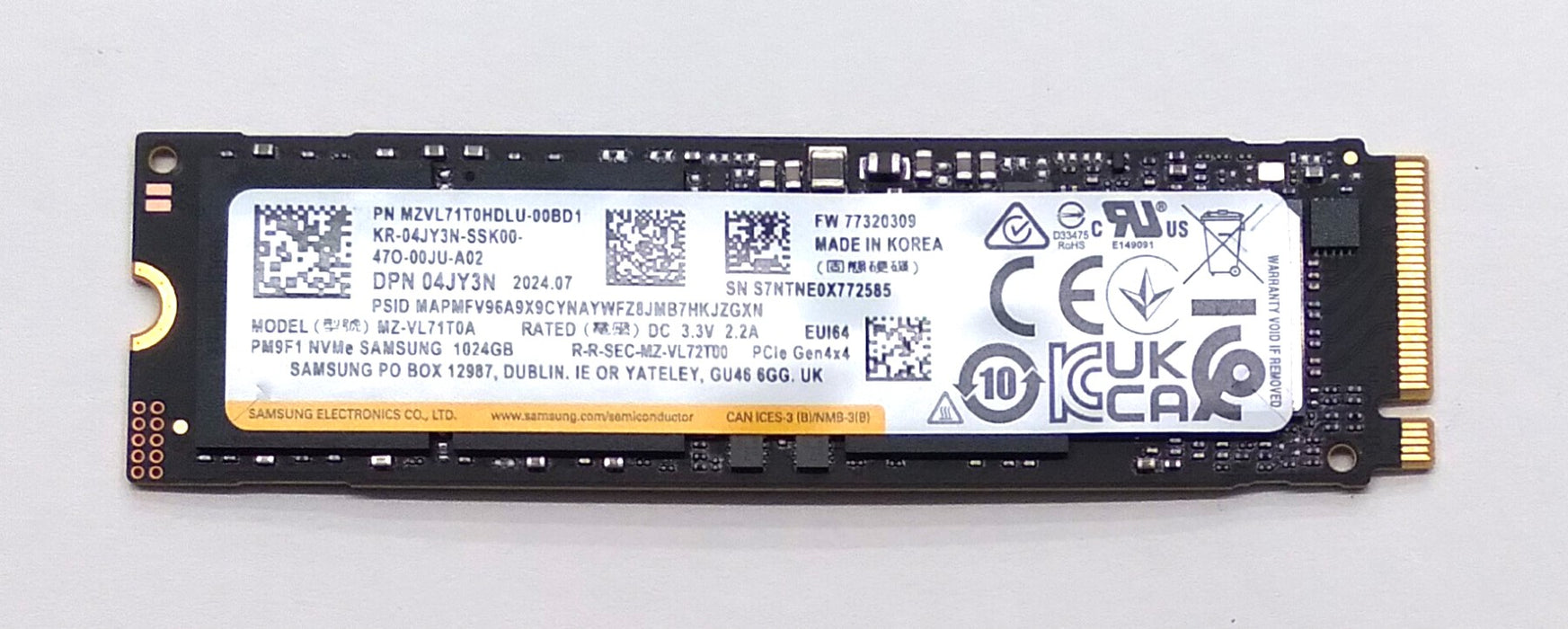 Drives & Storage>SSD Drives - Dell - 4JY3N - Open Box