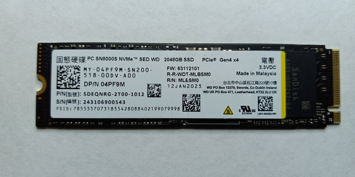 Drives & Storage>SSD Drives - Dell - 4PF9M - Open Box