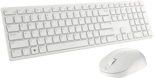 Dell KM5221WWKB-US Mouse And Keyboard Combo Set With USB Receiver - RF 2.4 GHz - 3 Mouse Buttons - White - Open Box - 2