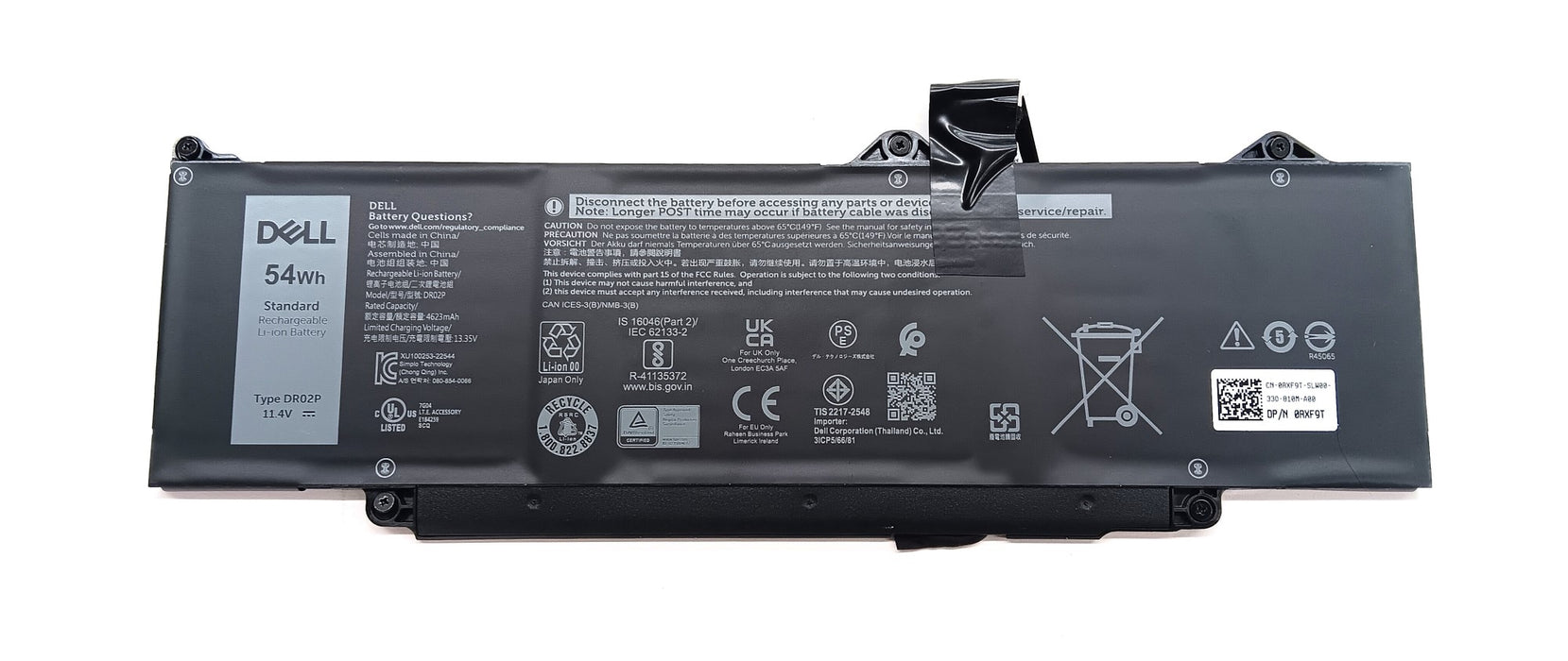 Components>Batteries>Laptops - Dell - RXF9T - Refurbished