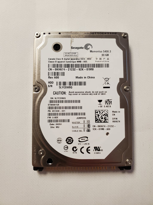 Drives & Storage>Internal Hard Drives>IDE / EIDE / ATA - Dell - KH674 - Open Box